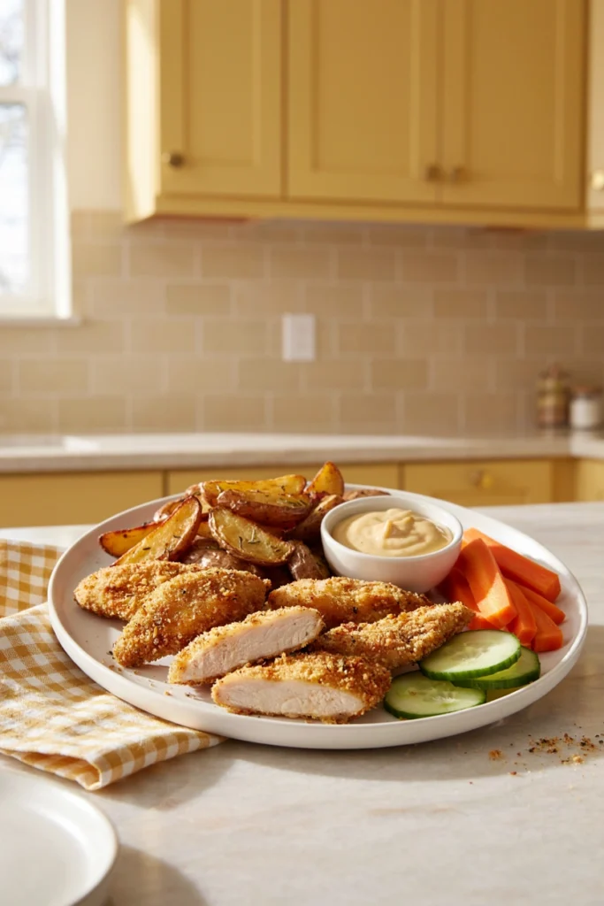 Baked chicken tenders with honey mustard dip
