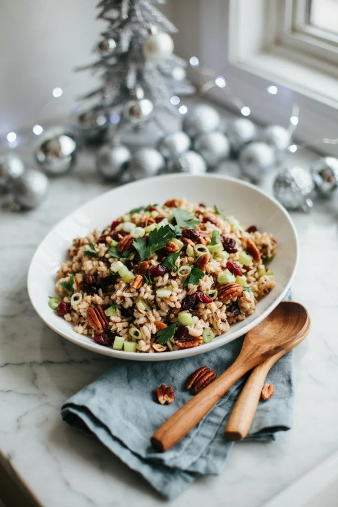 Cranberry Pecan Wild Rice Salad, Christmas potluck recipe