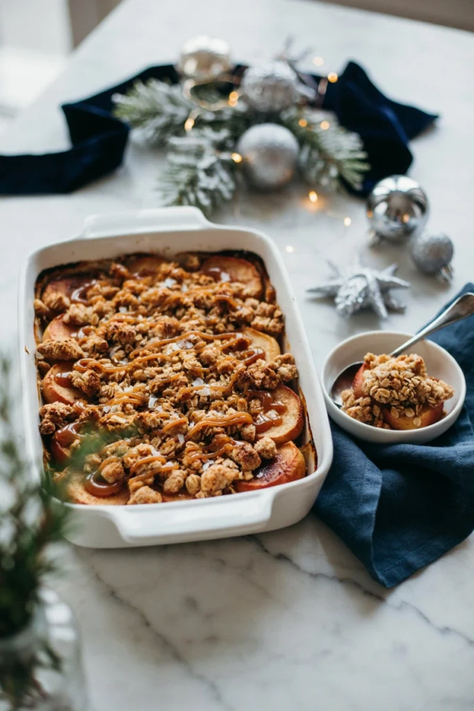 Salted Caramel Apple Crumble, Christmas potluck recipe