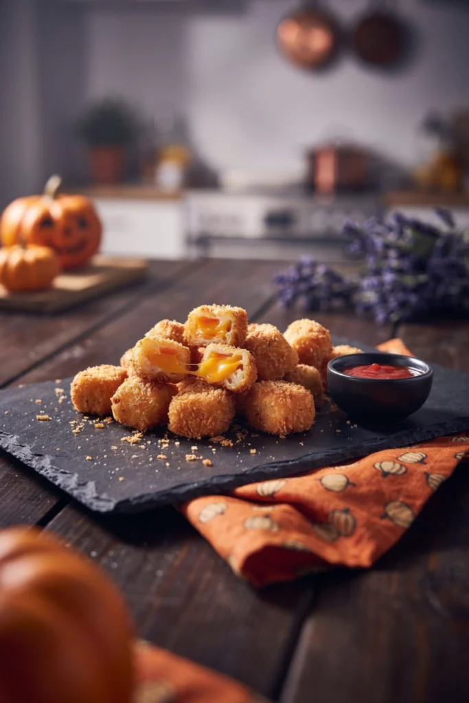 Ghost Pepper Cheddar Bites - Halloween appetizer recipe