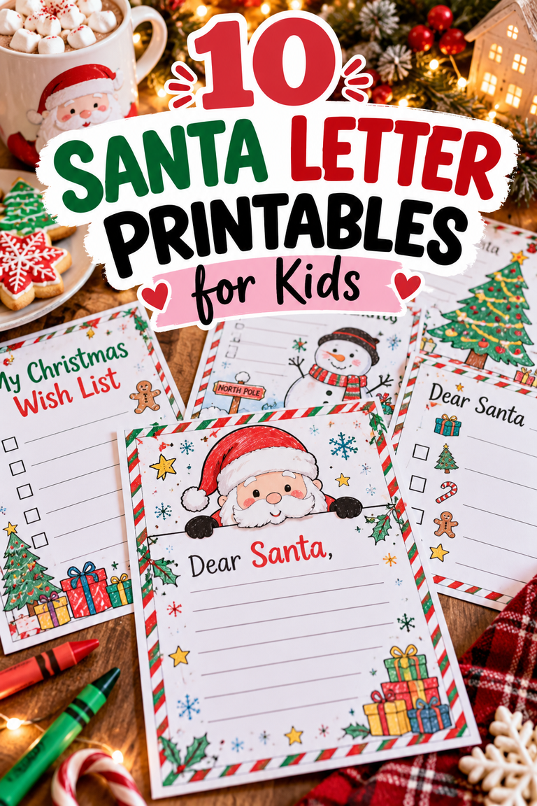 10 Santa Letter Printables for Kids