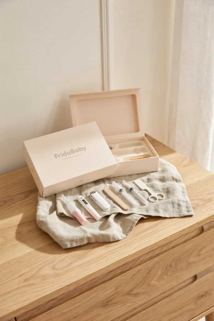 FridaBaby newborn care kit with nasal aspirator and nail clippers, baby shower gift under $25