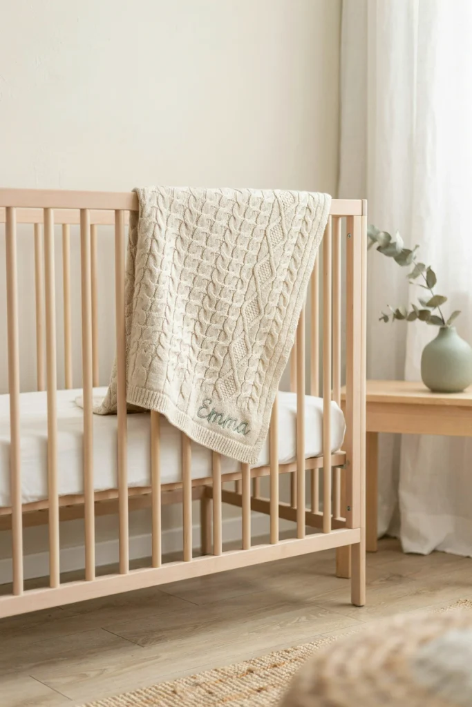 Personalized baby name blanket, a unique keepsake baby shower gift