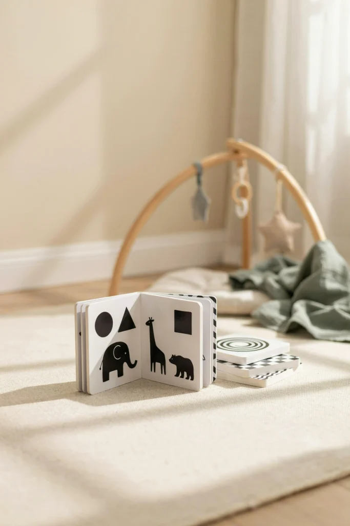 High-contrast black-and-white baby books for newborns, baby shower gift under $25