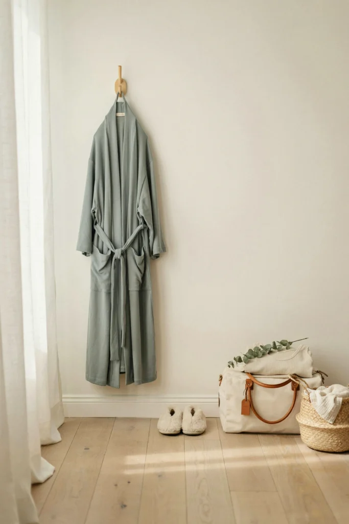 Nursing-friendly postpartum robe, a baby shower gift for the new mom